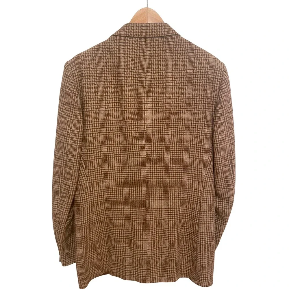 Vintage Sport Coat Blazer Wool Saks Fifth Avenue Daniel Hechter Glen Plaid 42R